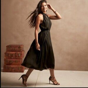Banana Republic Twist-Neck Halter Midi Dress